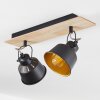Plafonnier  Safari Chrome, Bois clair, Noir, 2 lumières