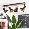Plafonnier  Tina Chrome, Bois foncé, Noir, 4 lumières