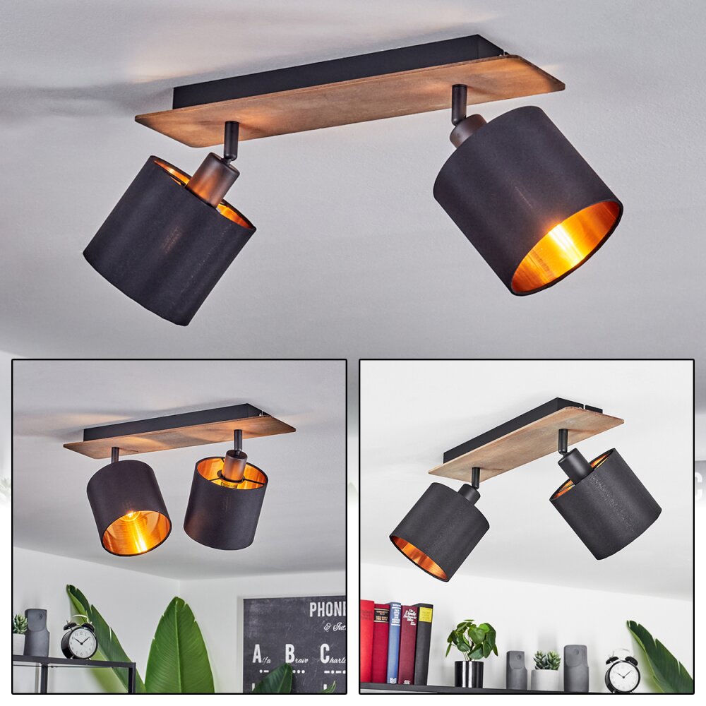 Plafonnier Alsen Bois foncé, Noir, 2 lumières main product photo