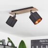 Plafonnier  Alsen Bois foncé, Noir, 2 lumières