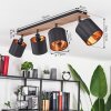 Plafonnier  Alsen Bois foncé, Noir, 4 lumières
