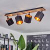 Plafonnier  Alsen Bois foncé, Noir, 4 lumières