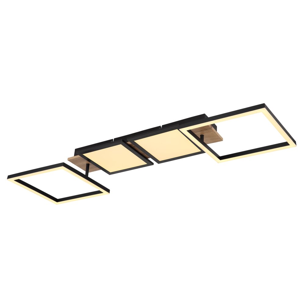 Plafonnier Globo BOSSY LED Couleur bois, Noir, 1 lumière main product photo