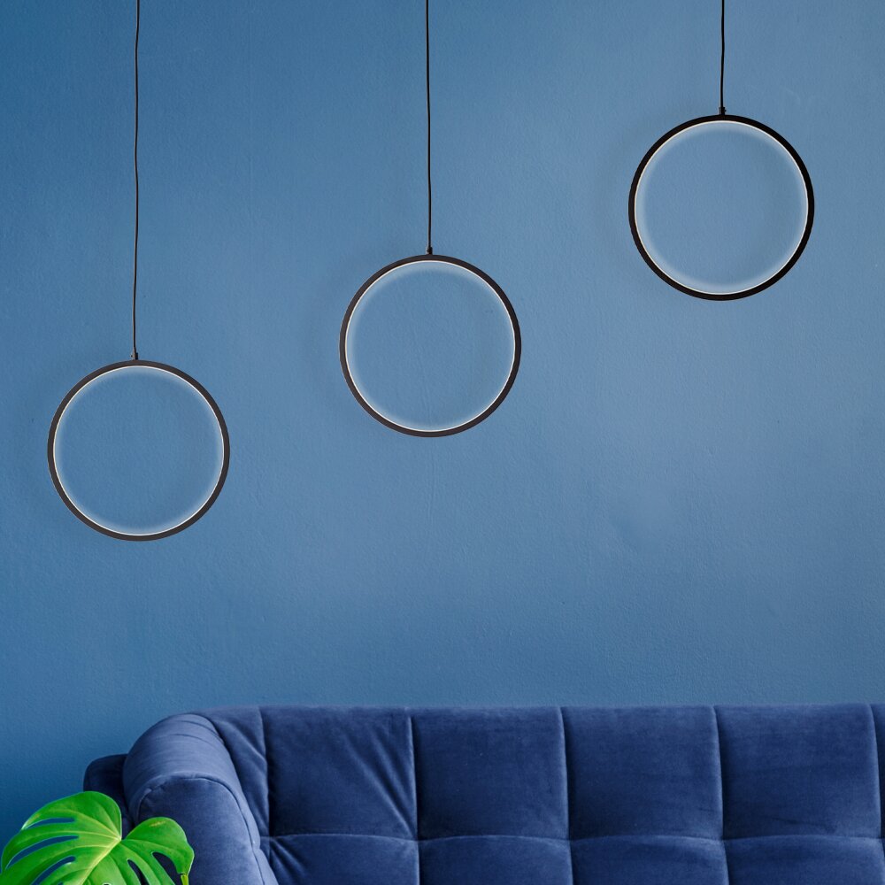 Suspension Brilliant Chaumont LED Noir, 3 lumières main product photo