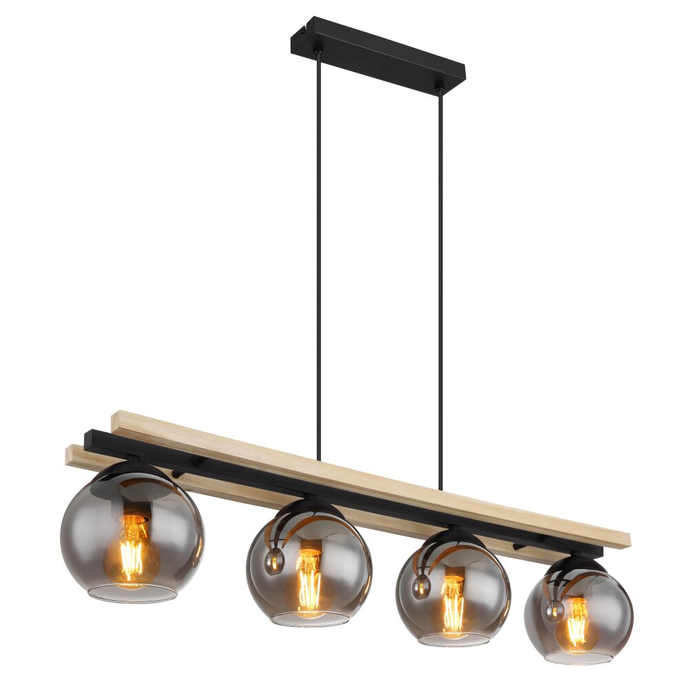 Suspension Globo CONNI Écru, Noir, 4 lumières main product photo