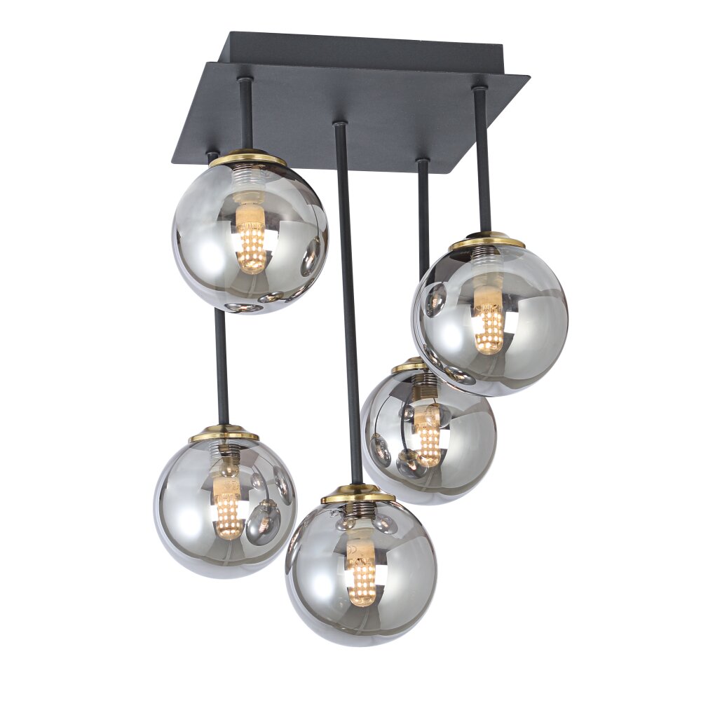 Plafonnier Globo JORGE Noir, 5 lumières main product photo