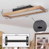 Plafonnier  Longvic LED Brun, Couleur bois, Noir, 1 lumière