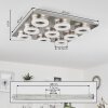 Plafonnier  Thiernu LED Nickel mat, 1 lumière
