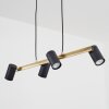 Suspension  Zuoz Laiton, Noir, 4 lumières