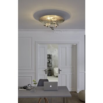 Plafonnier Fischer & Honsel Pau LED Aluminium, 8 lumières, Télécommandes Plafonnier Fischer & Honsel Pau LED Aluminium, 8 lumières, Télécommandes