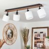 Plafonnier  Alsen Bois foncé, Noir, 4 lumières