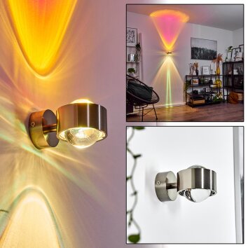 Applique murale  Sapri Nickel mat, 1 lumière