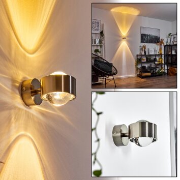 Applique murale Sapri Nickel mat, 1 lumière Applique murale Sapri Nickel mat, 1 lumière
