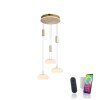 Suspension Paul Neuhaus Q-ETIENNE LED Laiton, 3 lumières, Télécommandes