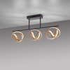 Plafonnier Paul Neuhaus LOOP LED Laiton, Noir, 3 lumières, Télécommandes