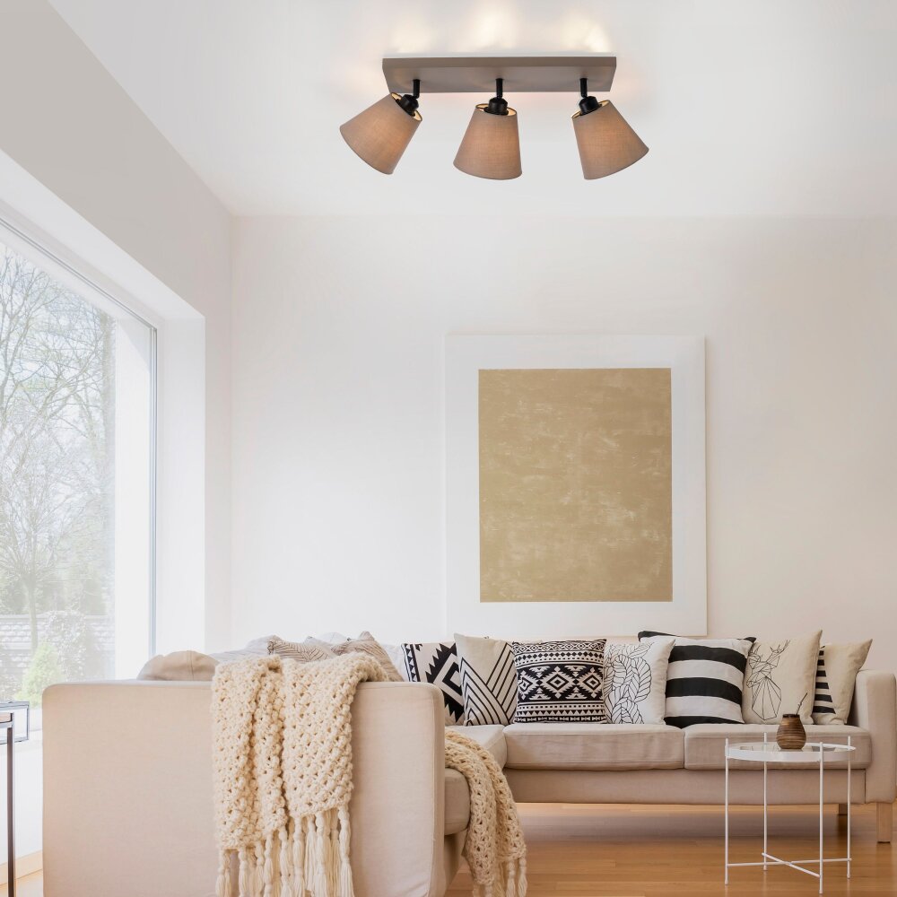 Plafonnier Leuchten-Direkt RIALA Taupe, 3 lumières main product photo