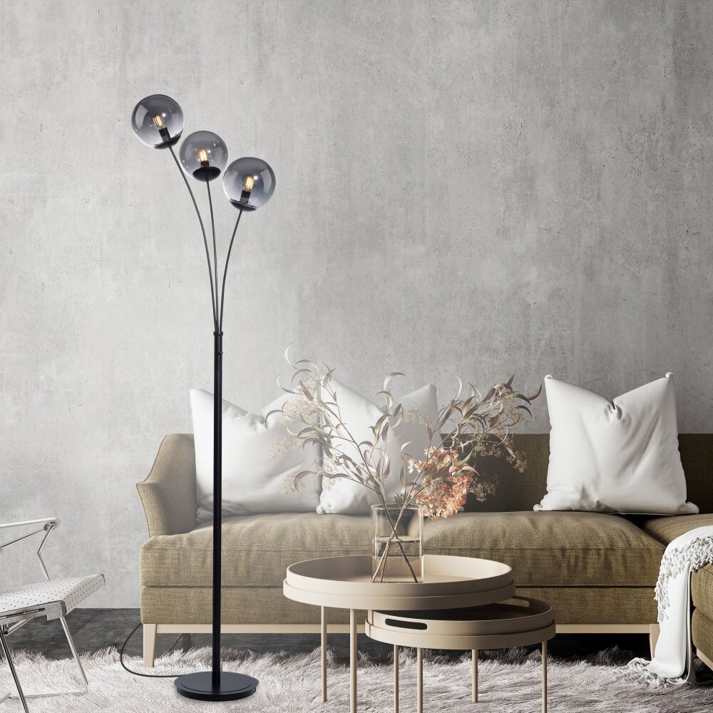 Lampadaire Leuchten-Direkt BIG WIDOW Noir, 3 lumières main product photo