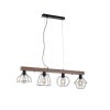 Suspension Leuchten-Direkt KASKA Bois foncé, Noir, 4 lumières