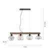 Suspension Leuchten-Direkt KASKA Bois foncé, Noir, 4 lumières