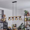 Suspension  Podre Bois clair, Noir, 4 lumières