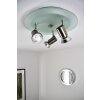 Spot de plafond Nickel mat, 3 lumières