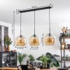 Suspension Verre 30 cm Koyoto Ambre, 3 lumières