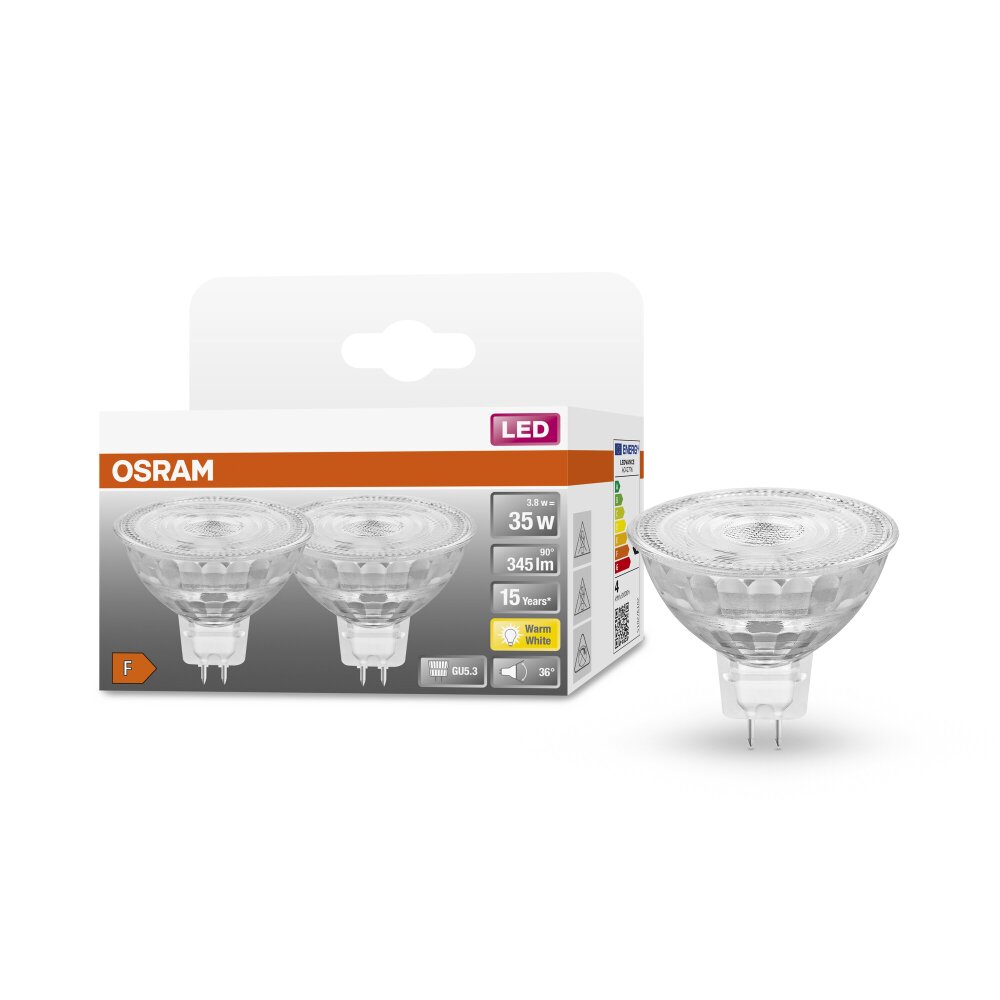 OSRAM LED STAR Lot de 2 LED GU5.3 3,8 watt 2700 kelvin 345 lumen main product photo