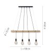 Suspension Leuchten-Direkt TERO LED Écru, Noir, 4 lumières