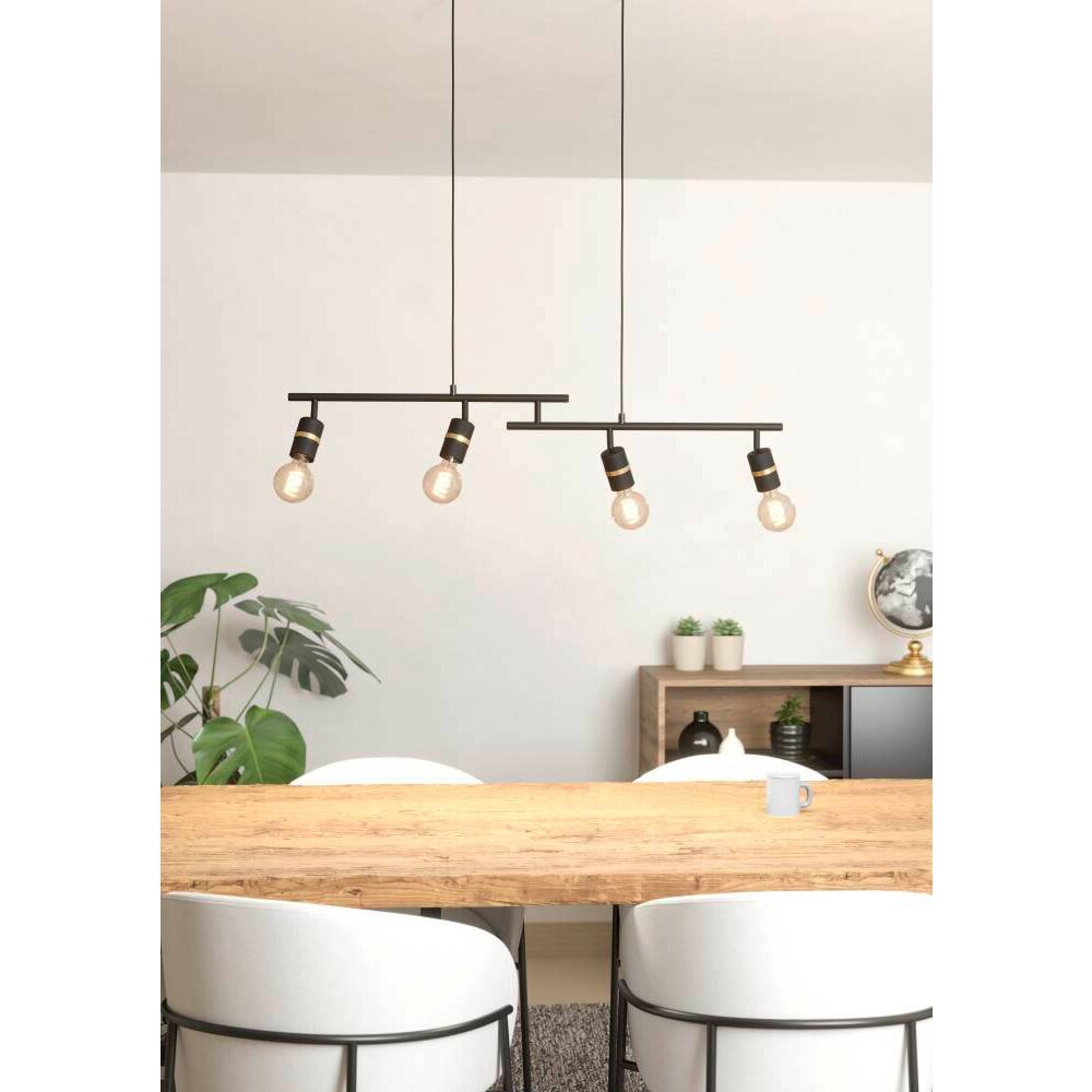 Suspension Eglo LURONE Laiton, Noir, 4 lumières main product photo