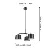 Suspension Eglo CAGUANES Noir, Blanc, 3 lumières