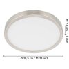 Plafonnier Eglo FUEVA LED Nickel mat, 1 lumière