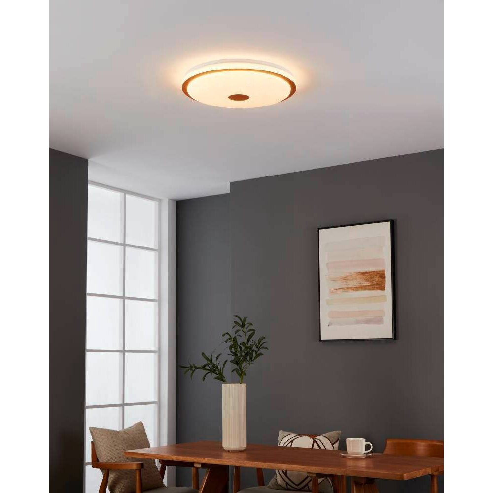 Plafonnier Eglo LANCIANO LED Brun, Blanc, 1 lumière, Télécommandes main product photo
