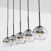 Suspension Verre 15 cm Koyoto Chrome, Clair, Fumé, 5 lumières