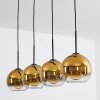 Plafonnier Verre 20 cm Koyoto Or, Clair, 4 lumières