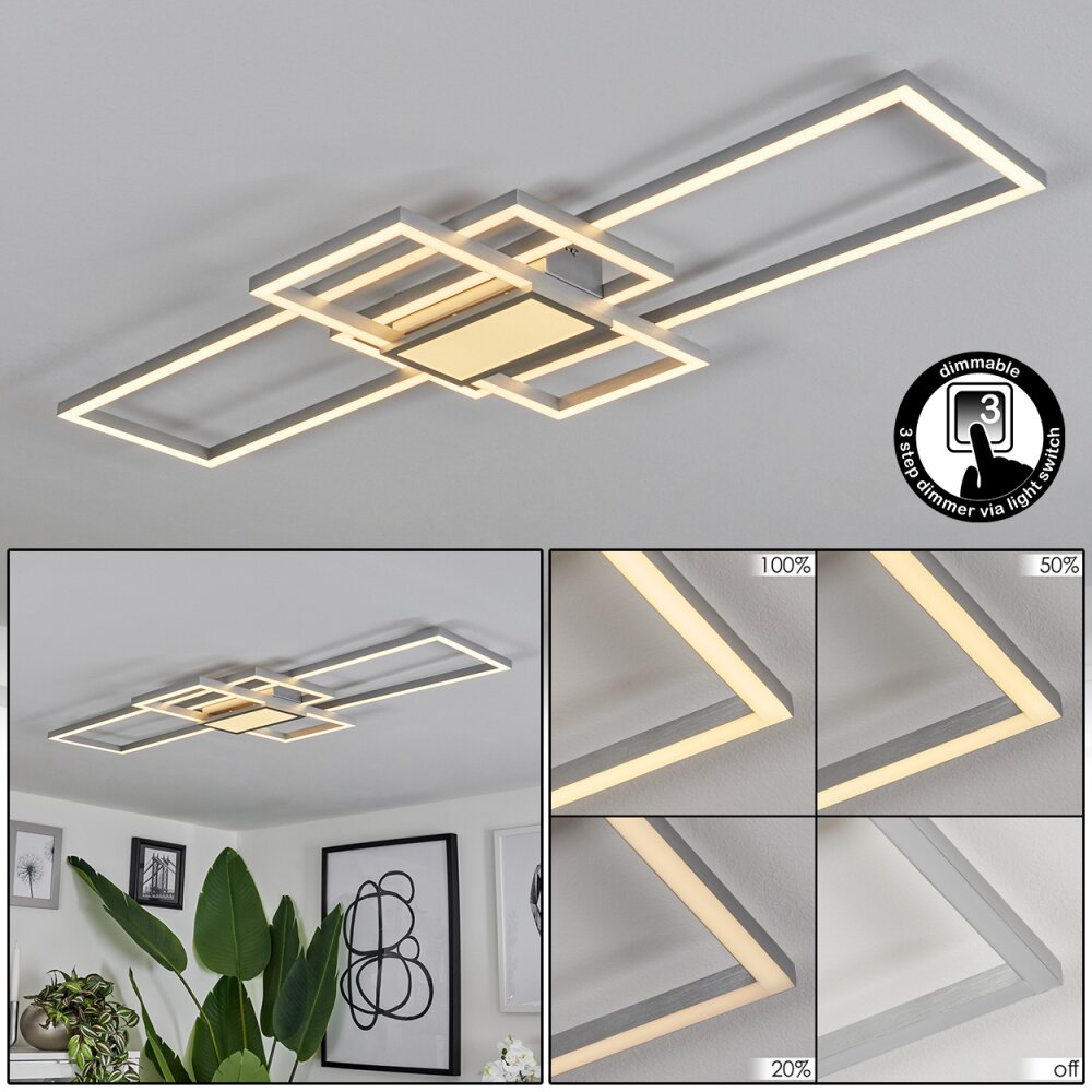 Plafonnier Longos LED Aluminium, 1 lumière main product photo