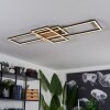 Plafonnier  Longos LED Brun, Couleur bois, Noir, 1 lumière