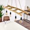Suspension Canazei Brun, Bois clair, Noir, 4 lumières