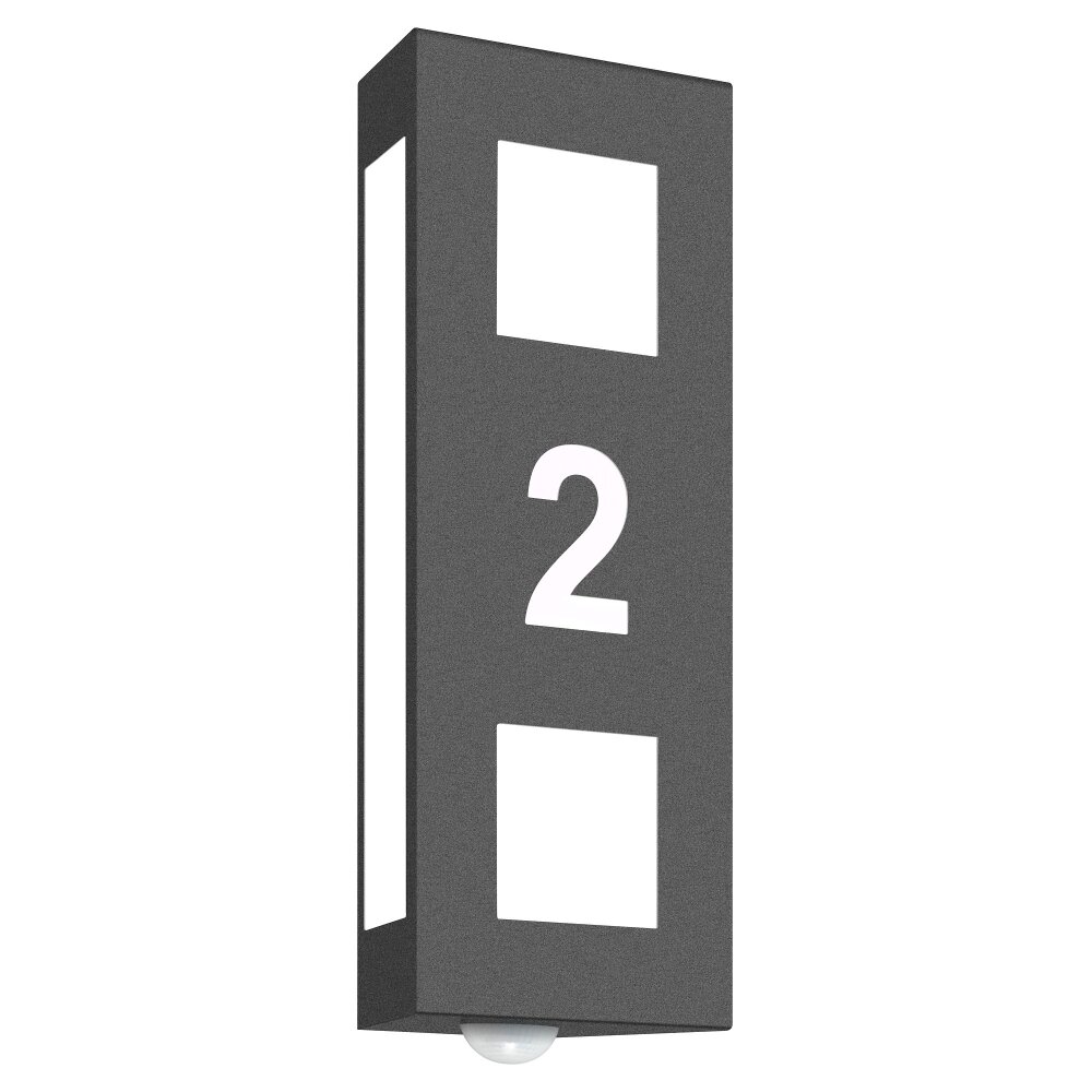 Applique murale d'extérieur CMD AQUA LEGENDO Anthracite, 2 lumières, Détecteur de mouvement main product photo
