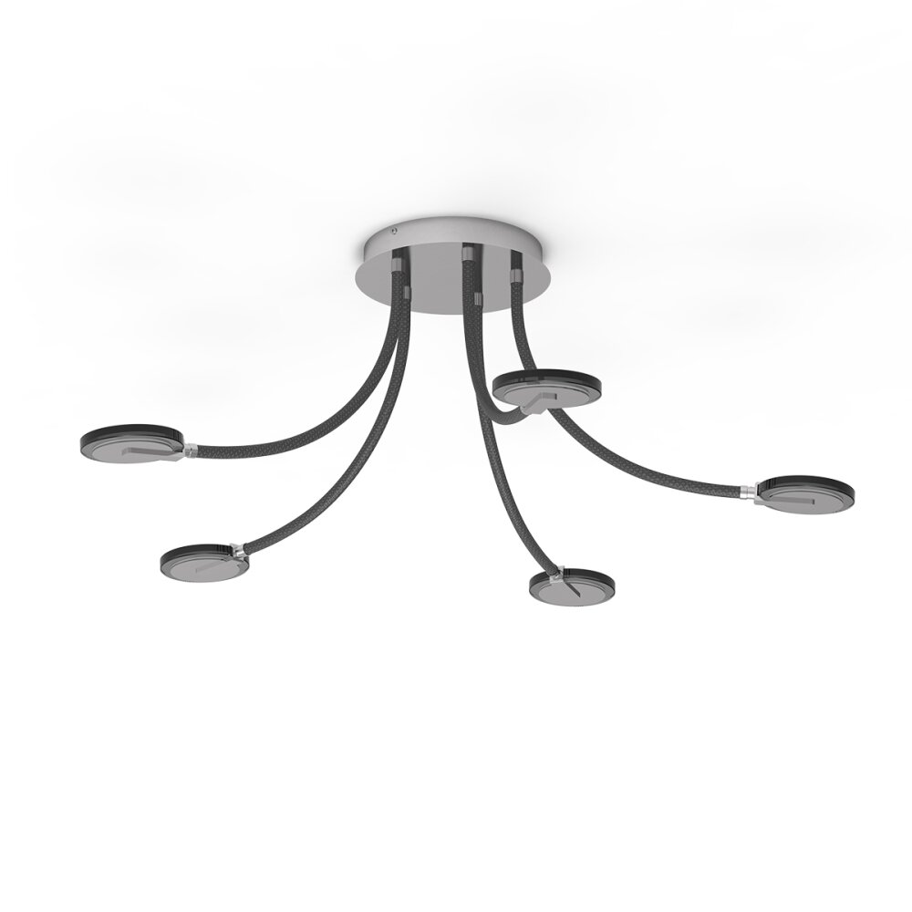 Plafonnier Steinhauer Turound LED Acier brossé, 5 lumières main product photo