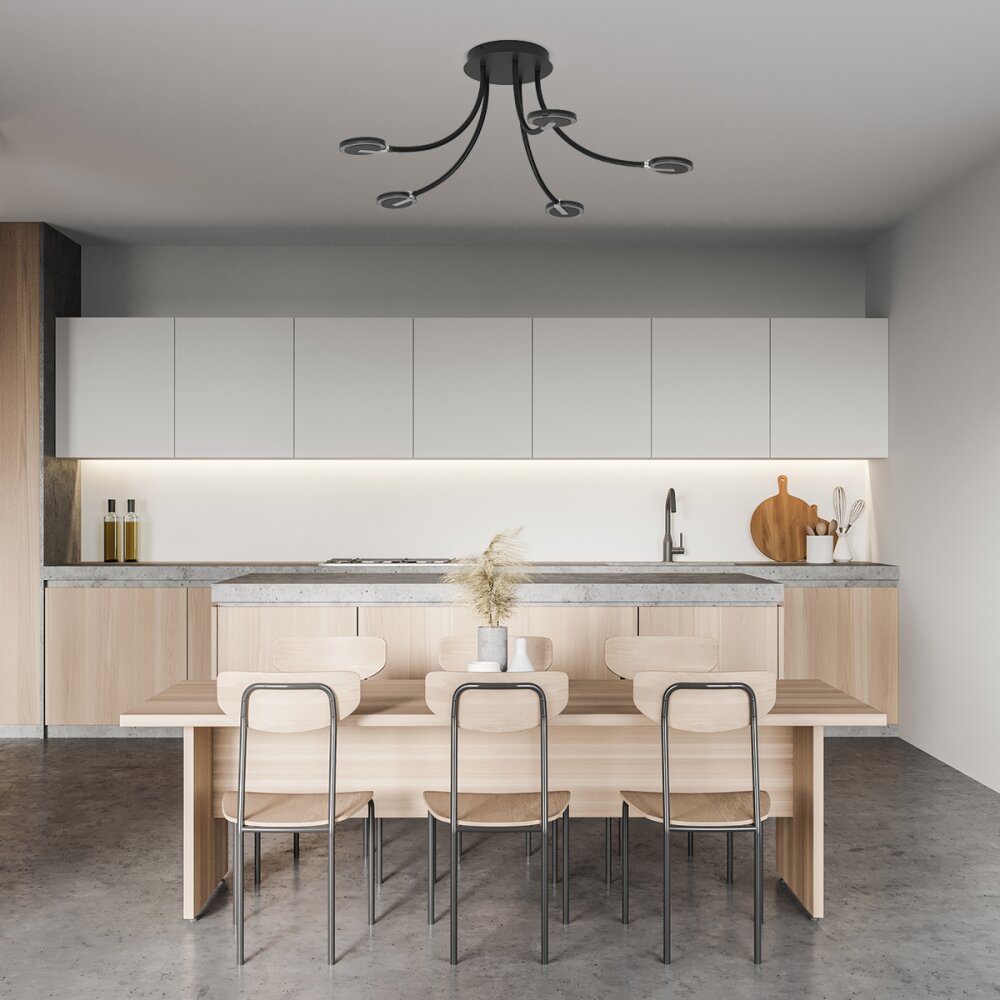 Plafonnier Steinhauer Turound LED Noir, 5 lumières main product photo