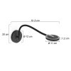 Applique murale Steinhauer Turound LED Noir, 1 lumière