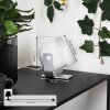 Lampe de table  Ledo Argenté, 1 lumière, Télécommandes, Changeur de couleurs