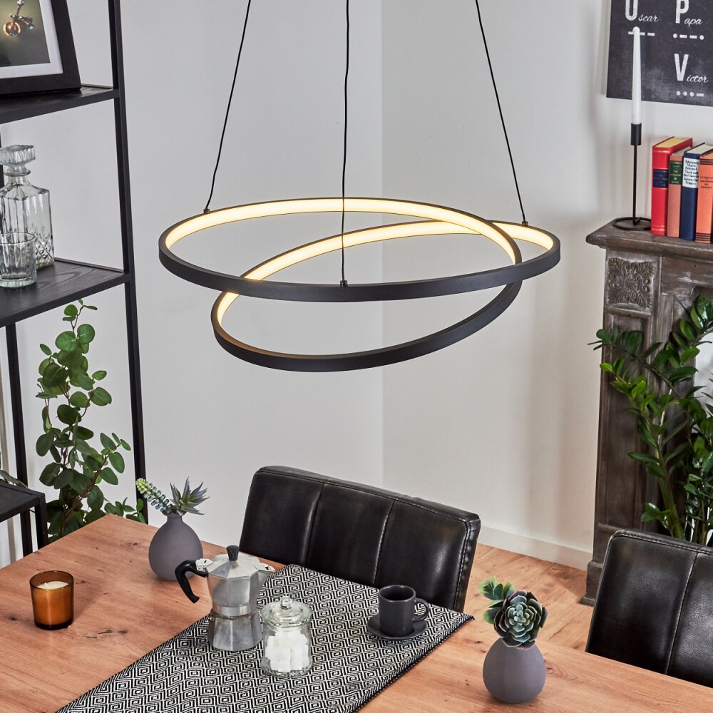 Suspension Fioso LED Noir, 1 lumière main product photo