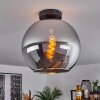 Plafonnier Verre 30 cm Koyoto Chrome, Fumé, 1 lumière