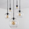 Suspension Verre 15 cm, 20 cm, 25 cm, 30cm Koyoto Clair, 5 lumières