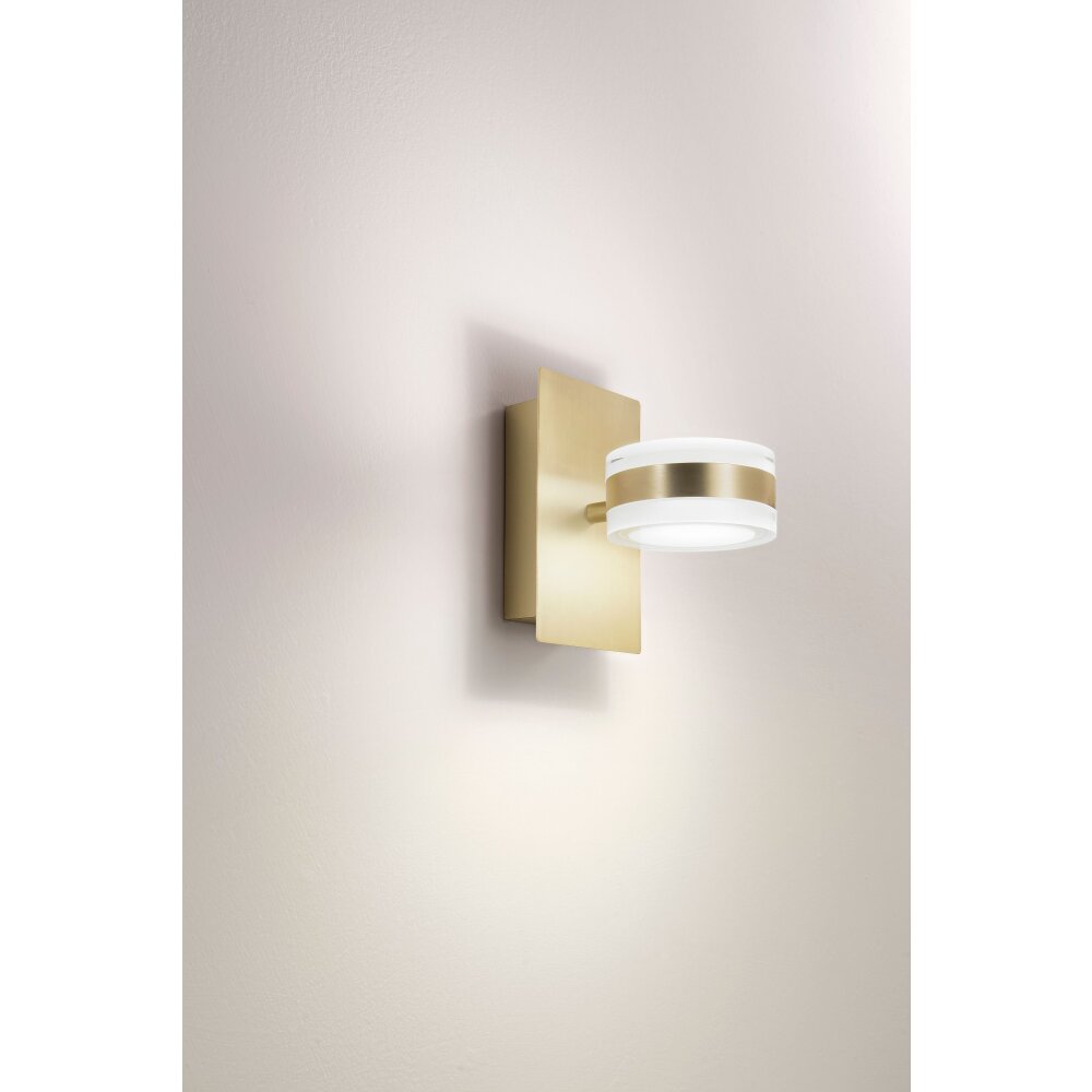Applique murale Fabas Luce Dunk LED Laiton, 2 lumières main product photo