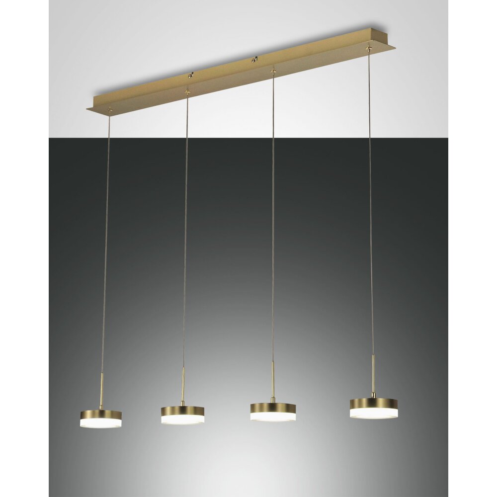 Suspension Fabas Luce Dunk LED Laiton, 4 lumières main product photo