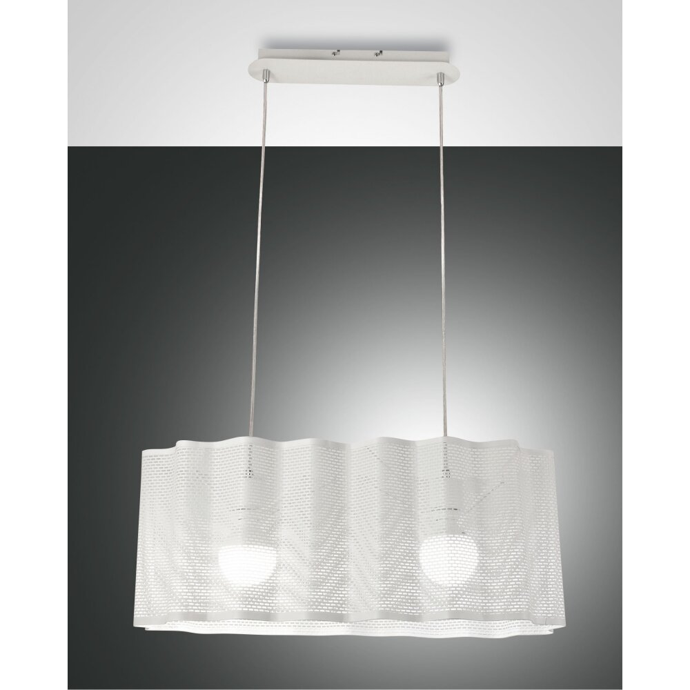 Suspension Fabas Luce Glicine Blanc, 2 lumières main product photo
