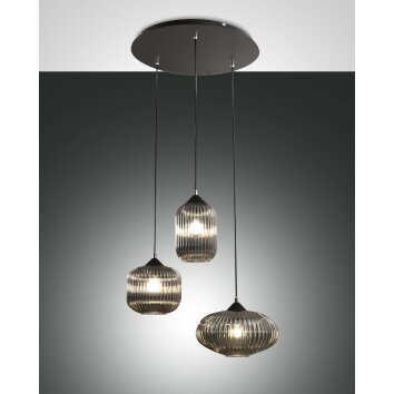 Suspension Fabas Luce Nordal Noir, 3 lumières