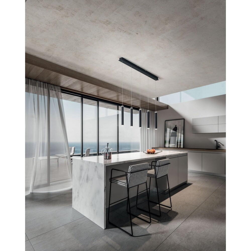Suspension Fabas Luce Prado LED Noir, 5 lumières main product photo